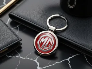MG Cool Keychains Modern Stainless Steel Look